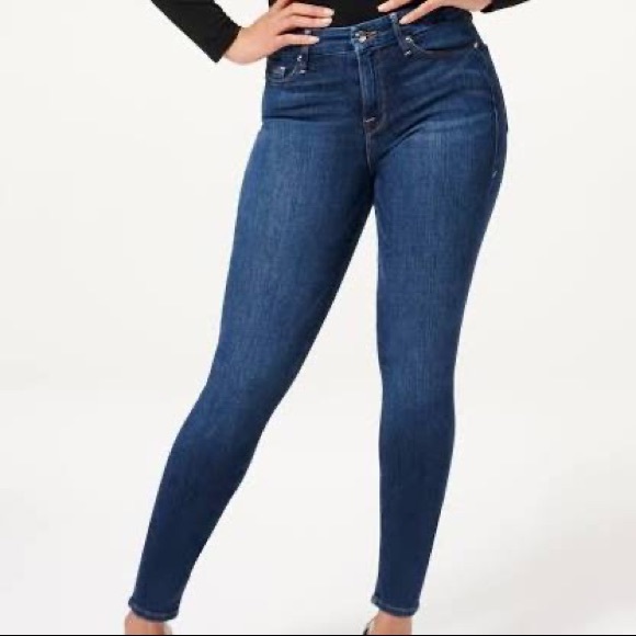 Good American Denim - Good American Crop Dark Denim Skinny Jeans